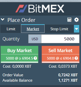 Here we place an order for 5000 contracts to be executed directly against the order book