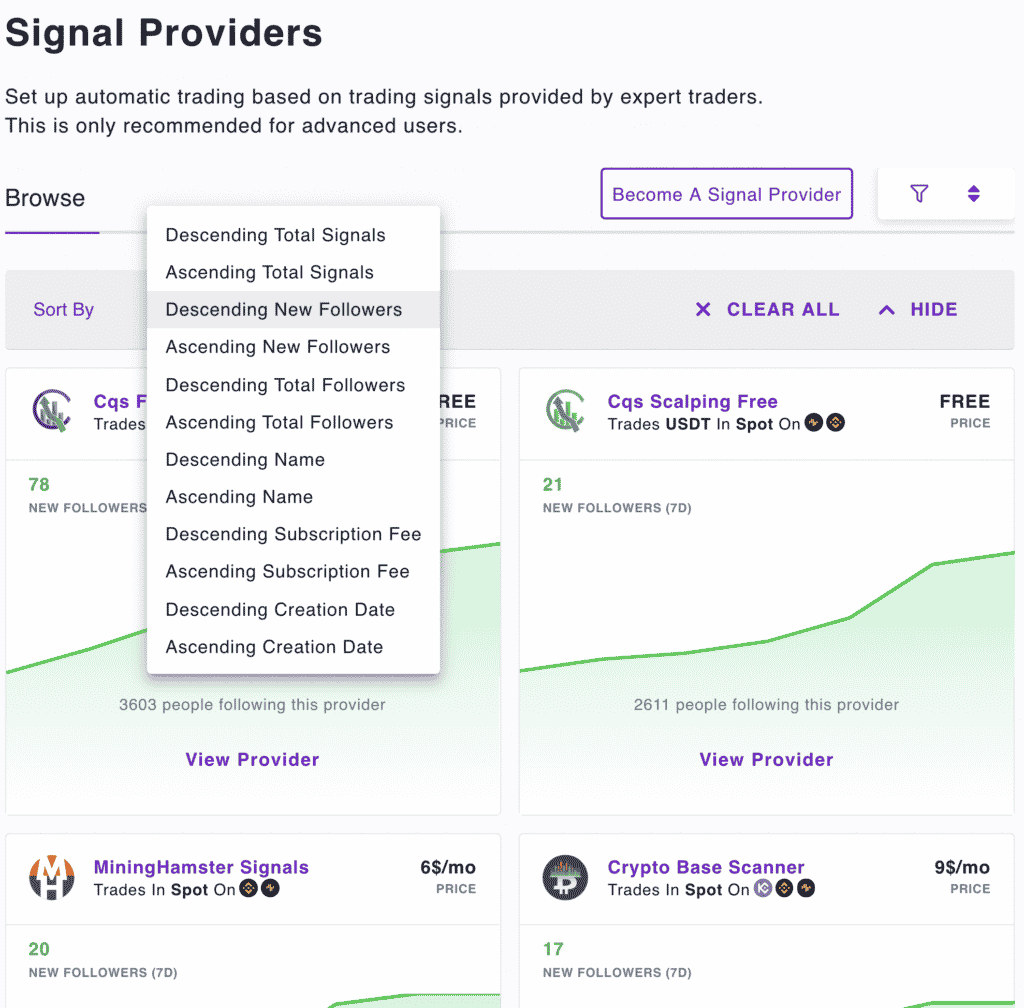 Zignaly Signal Providers