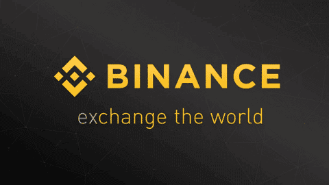 The image showcases the Binance logo, a geometric design in yellow, next to "BINANCE" in bold letters. Below, "exchange the world" in smaller text hints at trading possibilities, set against a dark, textured background. Consider exploring Fee Credit to maximize your experience.
