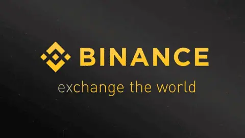 The image showcases the Binance logo, a geometric design in yellow, next to "BINANCE" in bold letters. Below, "exchange the world" in smaller text hints at trading possibilities, set against a dark, textured background. Consider exploring Fee Credit to maximize your experience.