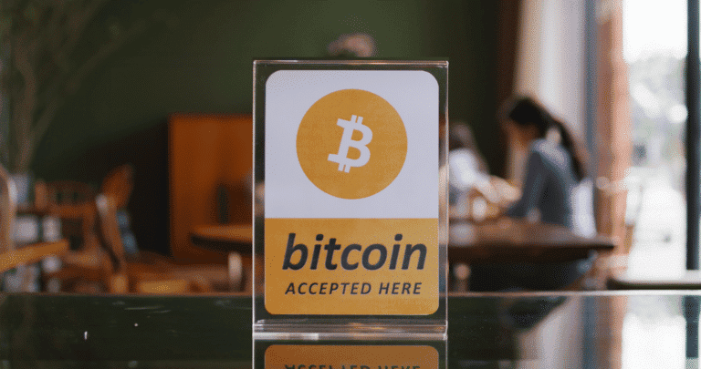 bitcoin accepted here sign in a cafe