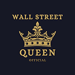 The image showcases the text "Wall Street Queen Official" in gold, paired with a stylized gold crown against a dark backdrop, symbolizing the best crypto signals.