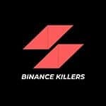 Red abstract geometric logo resembling two overlapping parallelograms on a black background. Below the design, "BINANCE KILLERS" is boldly displayed in white, celebrating the impressive August & September 2024 Signal Results.