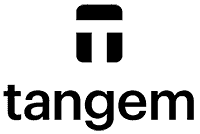 A black, stylized silhouette of a crown with five spiked points and small circular details on top of each point. The base, reminiscent of the sleek design found in Tangem Wallet branding, is curved and features two cut-out shapes.